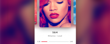 Simple Music Player App Widget PSD