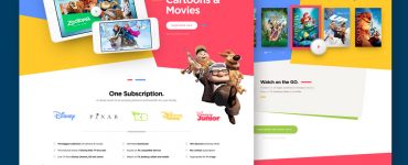 Kids Cartoon and Movies Website Template PSD