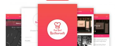 Restaurant Finder Mobile App Free PSD