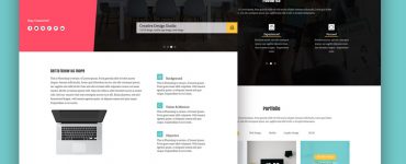 Simple One Page Portfolio Website Template PSD