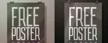 Hanging Wall Poster Mockup Free PSD