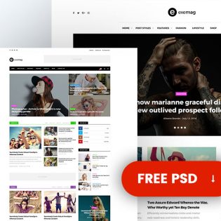 Multipurpose Wordpress Magazine Theme Free PSD Templates