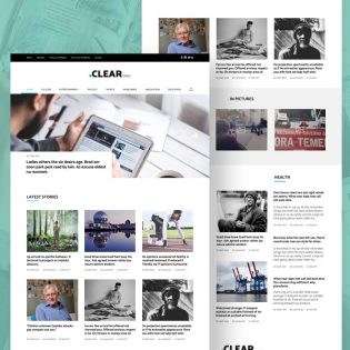 Clean Blog and Magazine Website Template PSD