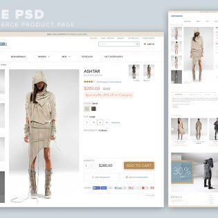 eCommerce Product Page Template Free PSD