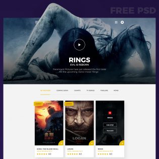 Movies Website Template Free PSD