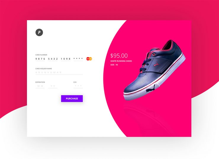 Credit Card Payment Checkout Screen PSD