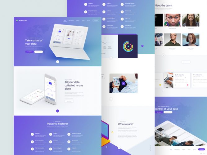 Data Analytics Services Website Template PSD – Download PSD