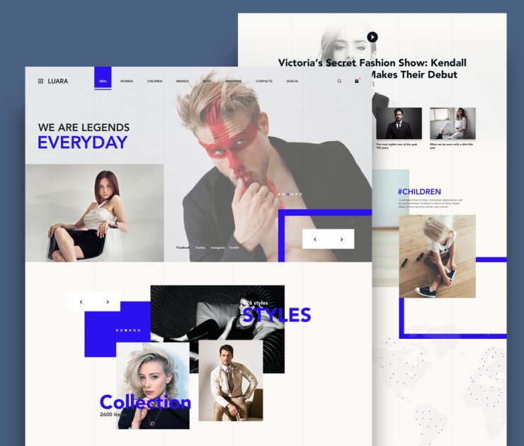 Fashion Store Website Template PSD