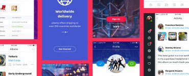 Stylish Mobile app UI Kit Free PSD