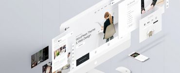 Website Elements Perspective Mockup Free PSD