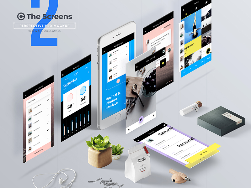 Download Mobile Application Perspective Mockup Free PSD - Download PSD