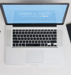 Macbook Pro table Top Mockup Free PSD