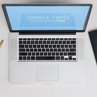 Macbook Pro table Top Mockup Free PSD