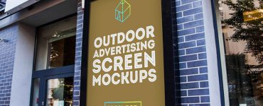 Outdoor Advertising Billboard Screen Mockup Free PSD