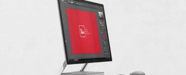 Microsoft Surface Studio Side View Mockup Free PSD