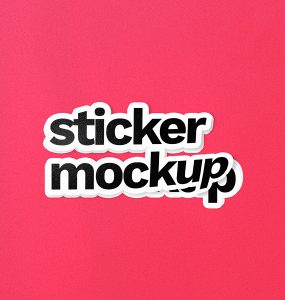 Sticker Mockup Free PSD