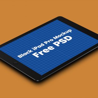 Black iPad Pro Mockup Free PSD