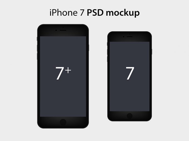 Flat iPhone 7 PSD Mockup
