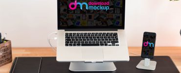 Macbook Pro and iPhone Mockup Free PSD