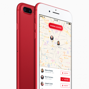 Red iPhone 7 Plus Mockup Free PSD