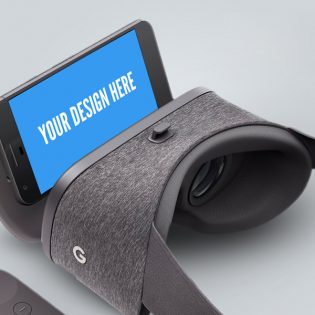 Google VR Headset Mockup Free PSD
