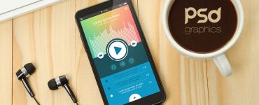 Music App Smartphone Mockup PSD