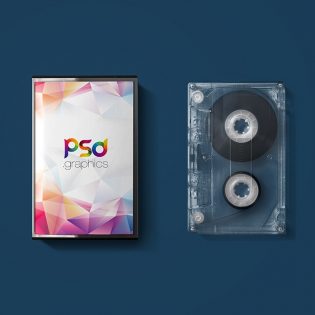 Audio Cassette Cover Mockup Free PSD