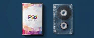 Audio Cassette Cover Mockup Free PSD