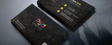 Black Business Card Template Free PSD