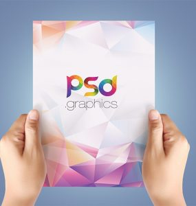 A4 Paper in Hand Mockup Free PSD