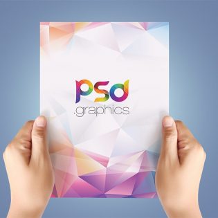 A4 Paper in Hand Mockup Free PSD