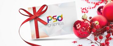 Christmas Gift Card Mockup Free PSD