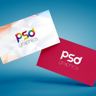 Floating Business Card Mockup Free PSD