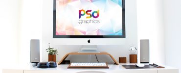 iMac Workspace Mockup Free PSD