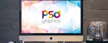 Apple iMac on Desk Mockup PSD