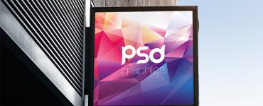 Square Signboard Mockup Free PSD
