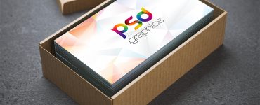 Business Card in Cardboard Box Mockup Free PSD