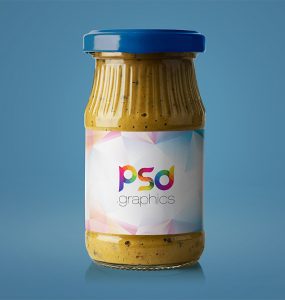 Mustard Jar Mockup Free PSD