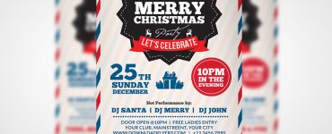 Merry Christmas Party Flyer Template PSD