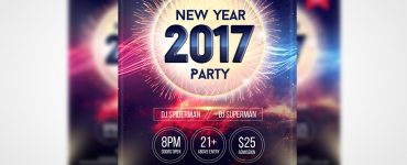 New Year 2017 Party Flyer Template Free PSD