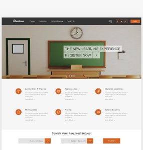 Online Education Website Template Free PSD