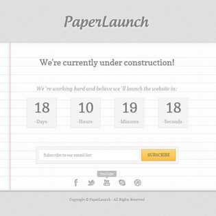 PaperLaunch Free Under Construction Template PSD