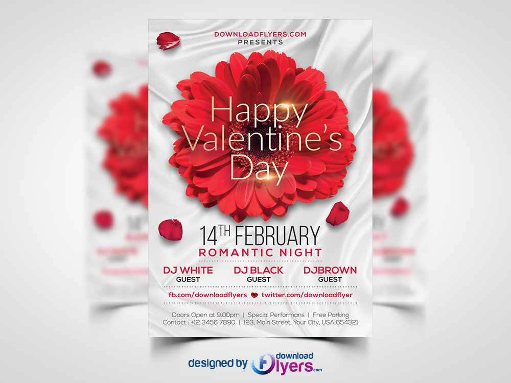 Valentines Day Flyer Template Free PSD Download PSD