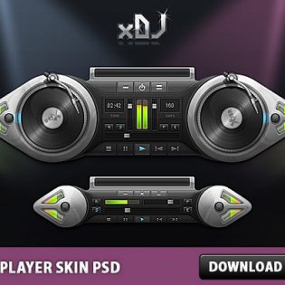 xDJ Player Skin Free PSD